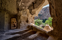 Egritas church with collapsed front wall showing frescos, Ihlara valley