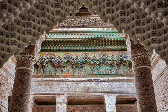 interior view with strong decoration of Telouet