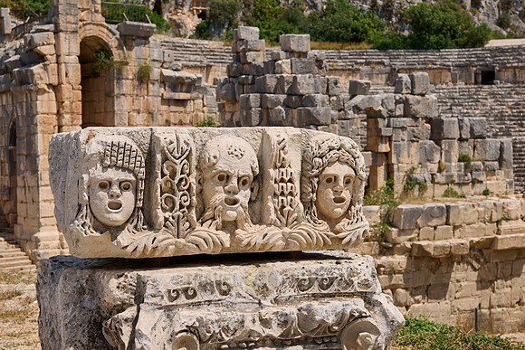 carved stone faces in Myra