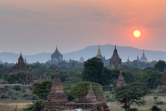 sunset over Bagan
