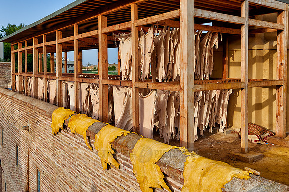 refurbished leather tannery in Old Fez