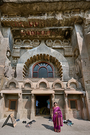Ajanta caves, facade of cave 9