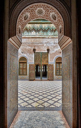 interior view with strong decoration of Telouet