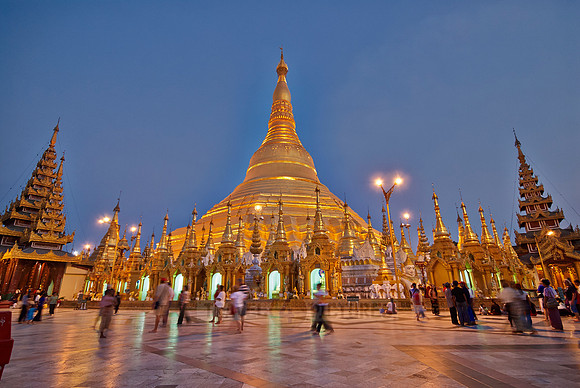 night shot of main stupa