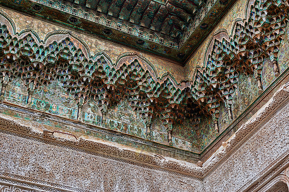 interior view with strong decoration of Telouet