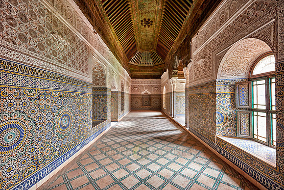 interior view with strong decoration of Telouet