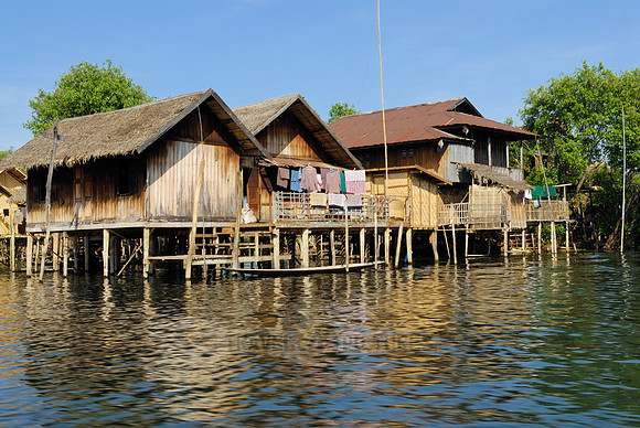 pile-dwellings of swimming village