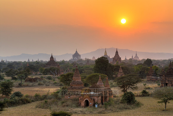 sunset over Bagan