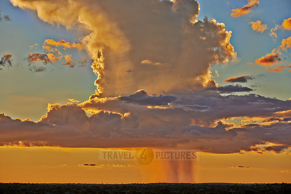 strong rain clouds during sunset