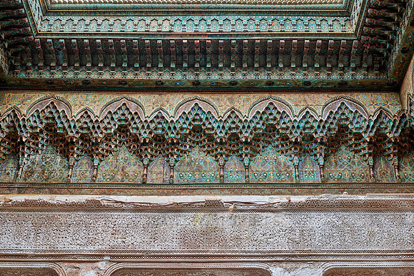 interior view with strong decoration of Telouet