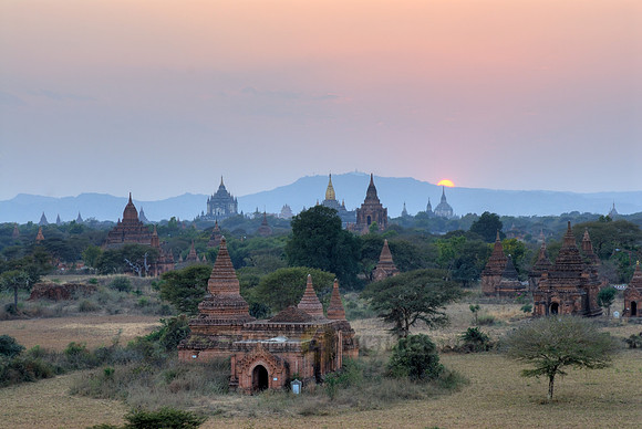 sunset over Bagan