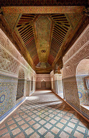 interior view with strong decoration of Telouet