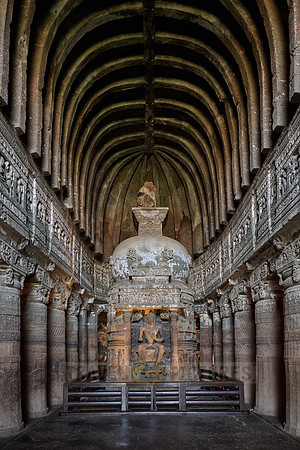 interior shot of Cave No. 26 of Ajanta caves