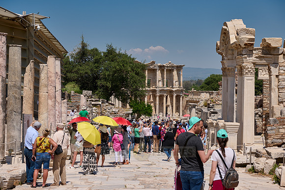 Curetes street and temple of Hadrian in Ephesus