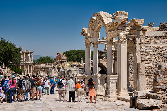 Curetes street and temple of Hadrian in Ephesus