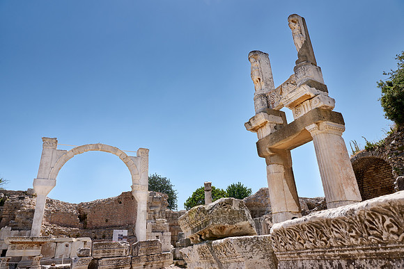 temple of Domitian and Fountain of Pollio in Ephesus
