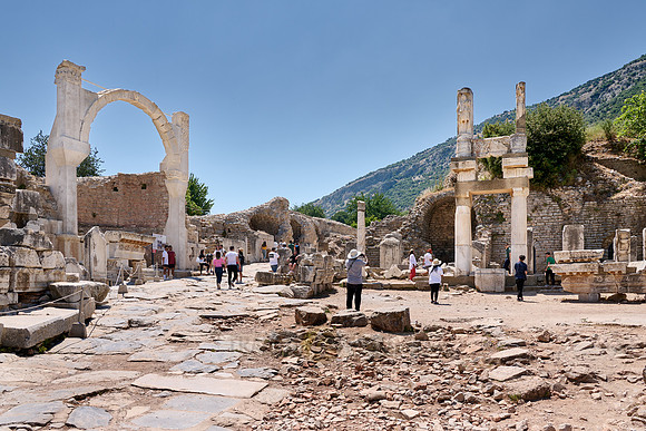 temple of Domitian and Fountain of Pollio in Ephesus