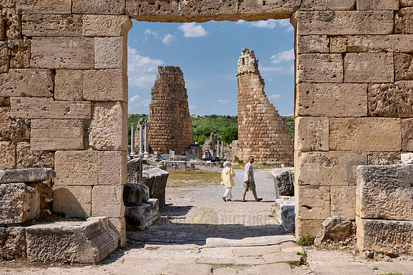 Ancient gate through the city walls into the ruins of Perge