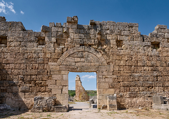 Ancient gate through the city walls into the ruins of Perge