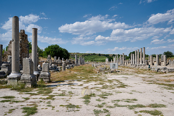 columns of collonnaded street of Perge