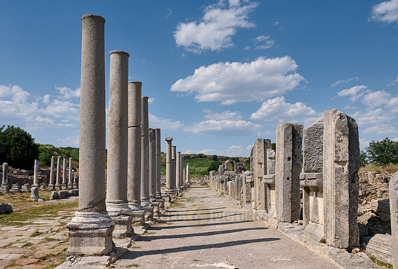 columns of collonnaded street of Perge