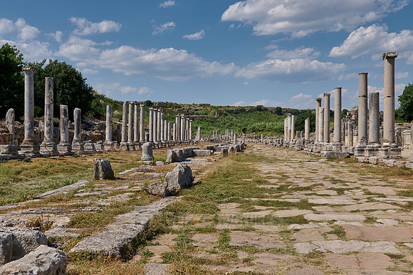 columns of collonnaded street of Perge
