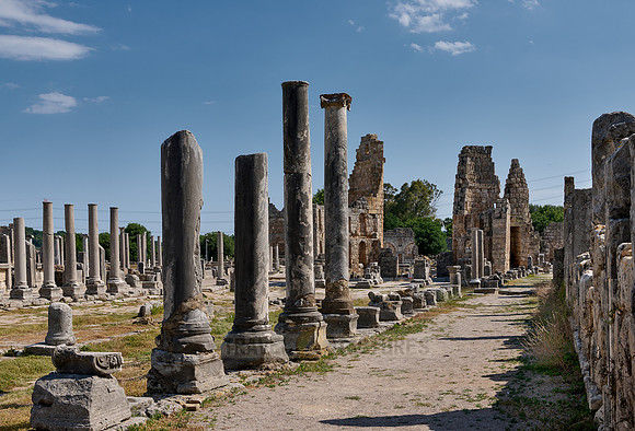 columns of collonnaded street of Perge