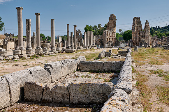 columns of collonnaded street of Perge