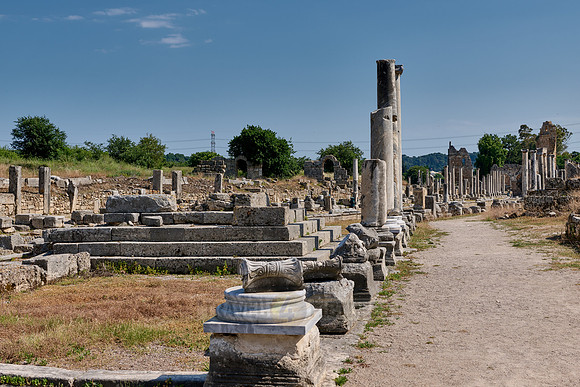 columns of collonnaded street of Perge