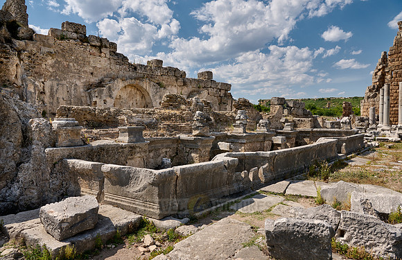 Nymphaneum - the fountain of Nymphs at south bath of the Roman city of Perge