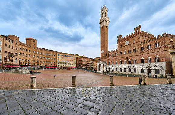 Palazzo Pubblico,Torre del Mangia and Piazza del Campo in Siena