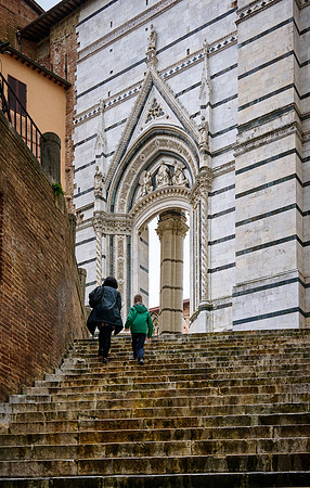 steps up to Cathedral of Siena