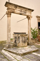 fountain inside inner courtyard of Palazzo Orsini, Pitigliano