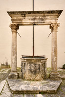 fountain inside inner courtyard of Palazzo Orsini, Pitigliano