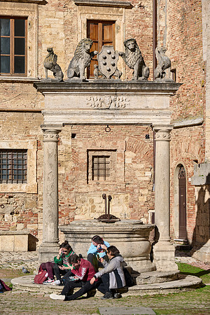 historic fountain in Montepulciano, Tuscany