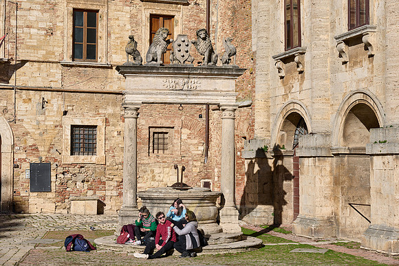 historic fountain in Montepulciano, Tuscany