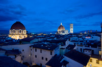 Twilight shot of the illuminated Cathedral of Florence, Santa Maria die Fiori