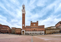 Palazzo Pubblico,Torre del Mangia and Piazza del Campo in Siena