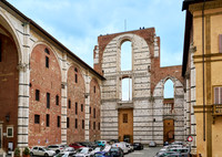 old wall at Piazza del Duomo in Siena