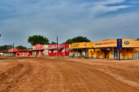 gravel road in village