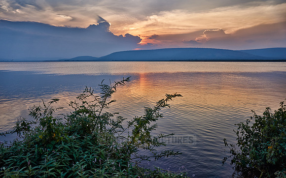sunset at Lake Mburo