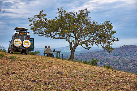 picninc at view point of Lake Mburo