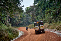 4x4 car on gravel road in Kibale National Park