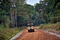 4x4 car on gravel road in Kibale National Park