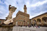 Palazzo Vecchio with lion figure, Piazza della Signoria