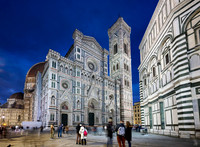 night shot of illuminated Cathedral of Santa Maria del Fiore, 02-2022