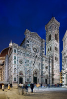 night shot of illuminated Cathedral of Santa Maria del Fiore