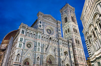 night shot of illuminated Cathedral of Santa Maria del Fiore