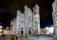 night shot of illuminated Cathedral of Santa Maria del Fiore