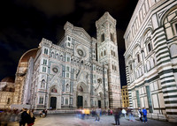 night shot of illuminated Cathedral of Santa Maria del Fiore